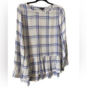 Whistle long sleeve plaid top size 12